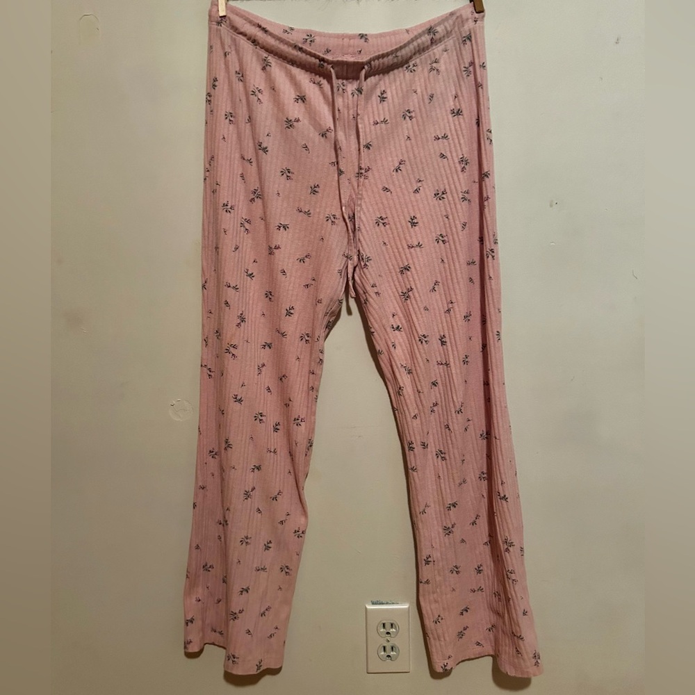 Floral Printed Pink Pajama Pants